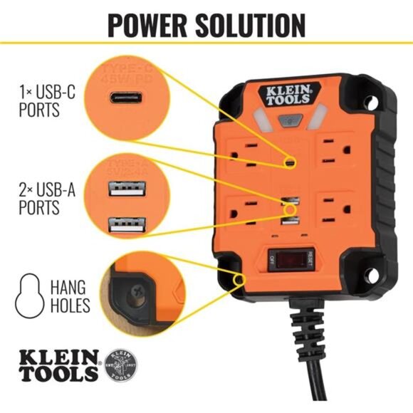 Tools 29601 Magnetic Power Strip with Surge Protector, Extension Cord - Picture 4 of 7